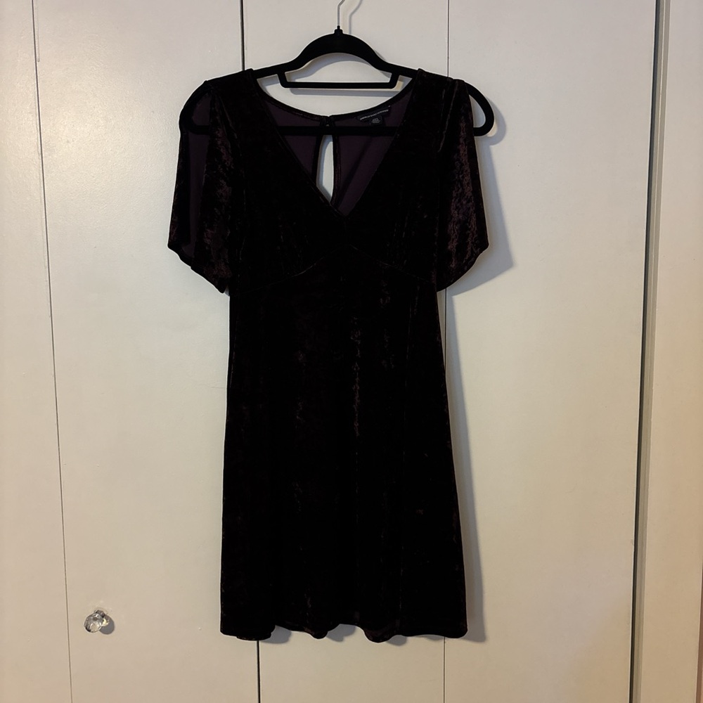 Deep Plum Velvet Mini Dress
